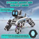 Wurycia Remote Control Robot Dog Toy for Kids,2.4Ghz 8WD Gesture Sensing Stunt Rc Cars with Music & Light,Children Birthday Gift for 6 7 8 9 10 11 12 Years Old Boys