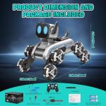 Wurycia Remote Control Robot Dog Toy for Kids,2.4Ghz 8WD Gesture Sensing Stunt Rc Cars with Music & Light,Children Birthday Gift for 6 7 8 9 10 11 12 Years Old Boys