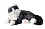 Chongker Interactive Companion Robot Cat Pets, Handmade Weighted Stuffed Animals, Cat Plush Toy with Voice Response, Realistic Heartbeat and Purring, Black Cat