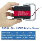 150KG Robot Servo Motor 12V High Torque Steel Gear Digital Steering Servo for RC Vehicles, Robotic Arms, Humanoids, and More – with Mount Brackets (270 Degrees)