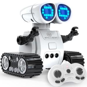 HopeTiger RC Robot Toys for Kids - Rechargeable Walkie Talkie Remote Control Toy for Boys Girls - with Gesture Sensing Dance Move Music LED Eye - Gift Present for Christmas Birthdays