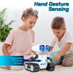 HopeTiger RC Robot Toys for Kids - Rechargeable Walkie Talkie Remote Control Toy for Boys Girls - with Gesture Sensing Dance Move Music LED Eye - Gift Present for Christmas Birthdays