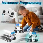 HopeTiger RC Robot Toys for Kids - Rechargeable Walkie Talkie Remote Control Toy for Boys Girls - with Gesture Sensing Dance Move Music LED Eye - Gift Present for Christmas Birthdays