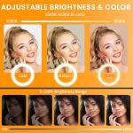 Auriani 22" Large Ring Light with Stand, Upgraded Foldable LED Big Ringlight with 75" Tripod & Mini Tripod Wheel Tray for Live Tattoo Makeup Video Recording Barber Photography
