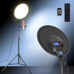 ANBES 14" Large Ring Light Kit with Tripod Stand & Phone Holder, 40W Full-Screen Photography Lighting with LCD Display & Remote, Studio Lights for Zoom, Video Recording, Live Stream, YouTube, TikTok