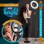 GearLight Ring Light Tripod with LEDs, Dual Phone Holders - for Makeup, Photography, Room Décor - Black - 10 inch with Tripod