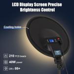 ANBES 14" Large Ring Light Kit with Tripod Stand & Phone Holder, 40W Full-Screen Photography Lighting with LCD Display & Remote, Studio Lights for Zoom, Video Recording, Live Stream, YouTube, TikTok