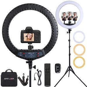 21 inch LED Ring Light with Tripod Stand, Video Ring Light for Selfie Photography Vlog Recording Conference Meeting Studio Portrait YouTube TikTok Makeup with Carrying Bag and Remote Control, CRI>97