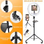 Auriani 22" Large Ring Light with Stand, Upgraded Foldable LED Big Ringlight with 75" Tripod & Mini Tripod Wheel Tray for Live Tattoo Makeup Video Recording Barber Photography
