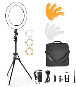 Ring Light with Stand and Phone Holder, IVISII 18 inch Ring light,55W 5500K LED Ring Light for Live Stream/Makeup/YouTube Video, Dimmable LED Beauty Selfie Ring light for TikTok Photography