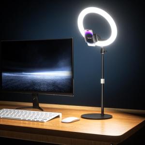 UBeesize 12" Desk Ring Light with Stand & Phone Holder - Adjustable Studio Light for Photography,Zoom Meetings, YouTube, TikTok, Live Streaming