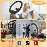 Auriani 22" Large Ring Light with Stand, Upgraded Foldable LED Big Ringlight with 75" Tripod & Mini Tripod Wheel Tray for Live Tattoo Makeup Video Recording Barber Photography