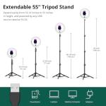 ATUMTEK 10" Selfie Ring Light with 55" Extendable Tripod Stand, Selfie Light with Phone Holder and Bluetooth Remote, Dimmable LED Ring Light for Streaming, TikTok, Zoom, Vlogging, YouTube, etc