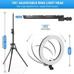 Ring Light with Stand and Phone Holder, IVISII 18 inch Ring light，55W 5500K LED Ring Light for Live Stream/Makeup/YouTube Video, Dimmable LED Beauty Selfie Ring light for TikTok Photography