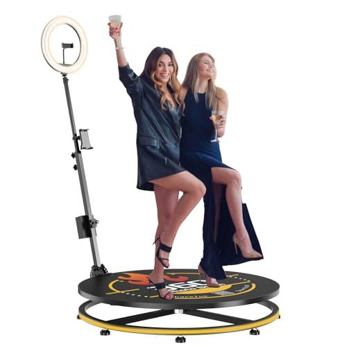 MWE 360 Photo Booth Machine for Parties with Extra Battery,Logo Customization,Software APP Remote Automatic 360 Spin Camera Booth (22'')