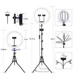 13" Selfie Ring Light with 76" Tripod Stand & 3 Phone Holder, LED Camera Ringlight with 48 RGB Colors Modes & Musical Rhythm Mode and 12 Brightness Dimmable for Makeup/Photography/Videos/Vlog/TikTok