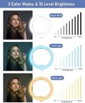 LED Ring Light 14" 360 Photo Booth Accessories,for Live Streaming & YouTube Video, Dimmable Desk Makeup Ring Light for Photography, Shooting with 3 Light Modes & 10 Brightness Level