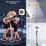 Rechargeable Ring Light Without Stand, Cordless Square Ring Light for 360 Photo Booth Accessories, Phone Video Stabilizer for iPhone with 4000mAh Built-in Battery for Video Recording Streaming
