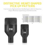 XTUGA New DI7 7 PCS Wireless Dynamic Drum Mic Kit Metal Kick Bass, Tom/Snare & Cymbals Microphone-Use for Drums, Vocal, Other Instrument with Thread Clip On Stage