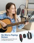 TECURS Condenser USB Microphone, PC Microphone Kit with Adjustable Boom Arm, Gaming Mic for Recording Podcasting Streaming YouTube Chatting