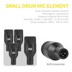 XTUGA New DI7 7 PCS Wireless Dynamic Drum Mic Kit Metal Kick Bass, Tom/Snare & Cymbals Microphone-Use for Drums, Vocal, Other Instrument with Thread Clip On Stage