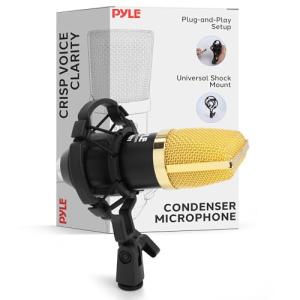 Pyle Audio Condenser Microphone Kit – Professional 3.5mm/XLR Vocal Recording Mic System with Adjustable Shock Mount, Crisp Sound Pickup, Ideal for Streaming, Podcasting, Voice-Overs, Studio Use