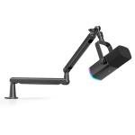 FIFINE Gaming Microphone and Low Profile Arm Stand Bundle, XLR/USB Dynamic Mic with Mute Button, RGB Light, Desktop Stand, Adjustable Boom Arm Kit with Screw Adapter for Streaming Studio (AM8+BM88)
