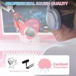 ZealSound Gaming Microphone Kit,Podcast Condenser USB Mic with Boom Arm,Supercardioid Microphone with Mute Button,Echo Volume Gain Knob,Adjust Monitor for Phone PC Computer (Pink)