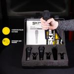 SKP Pro Audio Microphone for Singing, Concerts, Studio and Events - Professional PRO-33K Dynamic Cardioid 3 Microphones Kit - XLR Connectivity - Includes Mic Stand and Accessories