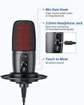 TECURS Condenser USB Microphone, PC Microphone Kit with Adjustable Boom Arm, Gaming Mic for Recording Podcasting Streaming YouTube Chatting