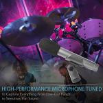 Pyle 7-Piece Wired Dynamic Kit-Kick Bass, Tom/Snare & Cymbals Microphone Set-for Drums, Vocal, & Other Instrument-Complete with Thread Clip, Inserts, Mics Holder & Case, Black