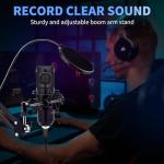 USB Condenser Microphone,Computer PC Microphone Kit with Adjustable Boom Arm Stand Shock Mount for YouTube Vocal Gaming Streaming