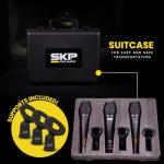 SKP Pro Audio Microphone for Singing, Concerts, Studio and Events - Professional PRO-33K Dynamic Cardioid 3 Microphones Kit - XLR Connectivity - Includes Mic Stand and Accessories
