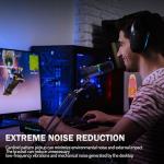 JUOPIEA XLR/USB Gaming Microphone Kit, Dynamic Mic for Podcasting Streaming, PC Microphone with Boom Arm Stand, RGB Light, Mute Button and Headphone Jack, for Recording, Vocal, Voice-Over