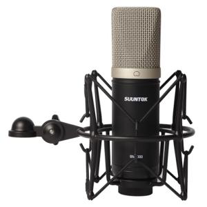 SUUNTOK Condenser Microphone XLR, Large Diaphgram Professional Recording Cardioid Microphone Kit w/Shock Mount, for Studio, Live Streaming, Podcasting, Voice-Over, You-Tube (Silver)