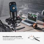USB Condenser Microphone Bundle Kit,192KHZ/24BIT Professional Cardioid Computer Mic with Adjustable Scissor Arm Stand Shock Mount and Gain Knob for Recording, for Podcasting, Gaming, YouTube (Black)
