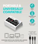 Movo Portable Podcast Equipment Bundle for iPhone/Android Phones- Podcast Kit with Audio Interface, 2 CastMic Dynamic Mics, 2 Table Stands - For Smartphones, Computers, PC, Mac - Lightning, USB, USB-C