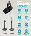 Movo Portable Podcast Equipment Bundle for iPhone/Android Phones- Podcast Kit with Audio Interface, 2 CastMic Dynamic Mics, 2 Table Stands - For Smartphones, Computers, PC, Mac - Lightning, USB, USB-C