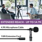 Purple Panda Dual Interview Lavalier Lapel Microphone Kit (2 Pack) for Podcast - Professional Omnidirectional Clip On Lav Mic - Compatible with iPhone, Android, DSLR Camera, Samsung, Zoom, Tascam