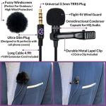 Purple Panda Dual Interview Lavalier Lapel Microphone Kit (2 Pack) for Podcast - Professional Omnidirectional Clip On Lav Mic - Compatible with iPhone, Android, DSLR Camera, Samsung, Zoom, Tascam