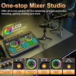 Podcast Equipment Bundle for 2 Mic Tiktok Video Content Creator Kit, Audio Interface DJ Mixer Sound Card Board Condenser Microphone kit Perfect for Studio Live Streaming for Smartphone PCYouTubeLaptop