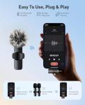 MENERESAS 3-in-1 Mini Microphone for iPhone: Wireless Lavalier Microphones for iOS/Android/Camera - Noise Reduction Lapel Mic for​​Live Stream - HiDefSound for Video Mavericks