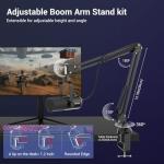 FDUCE USB/XLR Gaming Microphone kit, Dynamic PC Mic for Podcasting Streaming, Computer RGB Mic Kit with Boom Arm Stand, Mute Button and Headphone Jack, for Recording, Vocal Voice-Over (D30+)