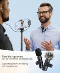 MENERESAS 3-in-1 Mini Microphone for iPhone: Wireless Lavalier Microphones for iOS/Android/Camera - Noise Reduction Lapel Mic for​​Live Stream - HiDefSound for Video Mavericks