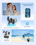 PQRQP Wireless Microphone for iPhone, iPad, Android(Lightning/USB C), Dual Microphones 20 H Battery Life, Mini Microphone, Cordless Double Mics for Video Recording, YouTube, TikTok, 164FT