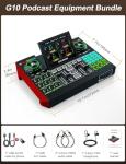 Audio Mixer, Sound Board for Pc/Phone Live Streaming Singing Gaming, Sound Mixer for 3.5mm/Xlr Dynamic/48V Microphone, Live Sound Card with DJ Mixer Effects Voice Changer, Denoise One Click Mute