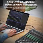 MIZISNR 6 Channel Audio Mixer, Professional DJ Mixer Board Sound Music Mixing Console Digital Mixer with Reverb, Bluetooth, USB Port, 48V Phantom Power for Recording Karaoke Podcasting