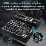 6 Channel DJ Mixer, Professional Audio Mixer, Metal, DSP 99 Preset Effects, Bluetooth Sound Board, 48V Phantom Power, Black USB Xlr Music Streaming Mini Mixing Console, Pa Mixer for PC, Podcast