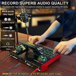 Audio Mixer, Sound Board for Pc/Phone Live Streaming Singing Gaming, Sound Mixer for 3.5mm/Xlr Dynamic/48V Microphone, Live Sound Card with DJ Mixer Effects Voice Changer, Denoise One Click Mute