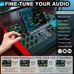 Audio Mixer, Sound Board for Pc/Phone Live Streaming Singing Gaming, Sound Mixer for 3.5mm/Xlr Dynamic/48V Microphone, Live Sound Card with DJ Mixer Effects Voice Changer, Denoise One Click Mute